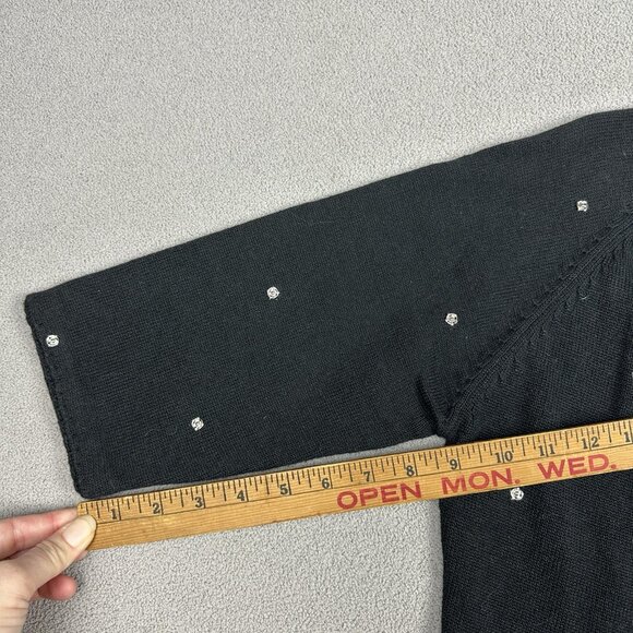 2000 Michael Simon Bicycle Cardigan Sweater Womens Size M Beaded Snaps - Picture 8 of 10